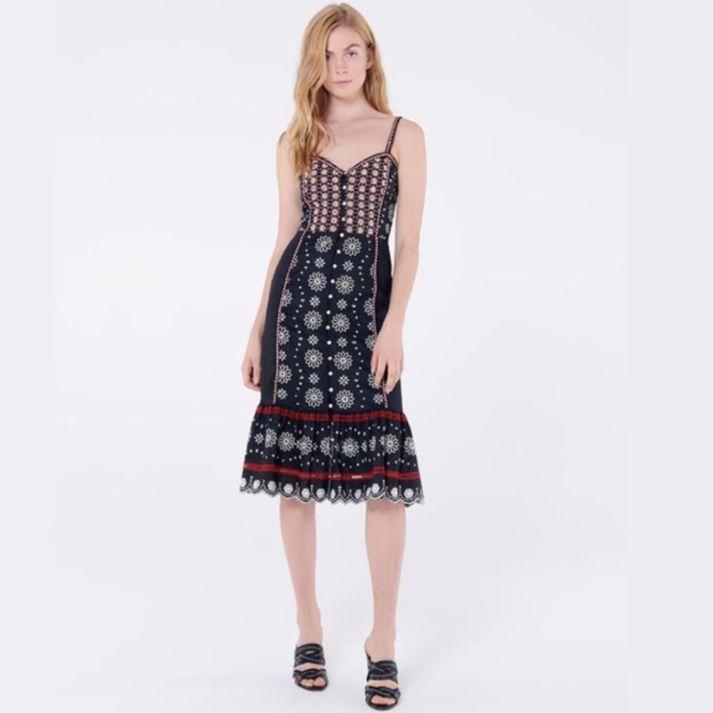 VERONICA BEARD Giuliana Floral Embroidered Dress